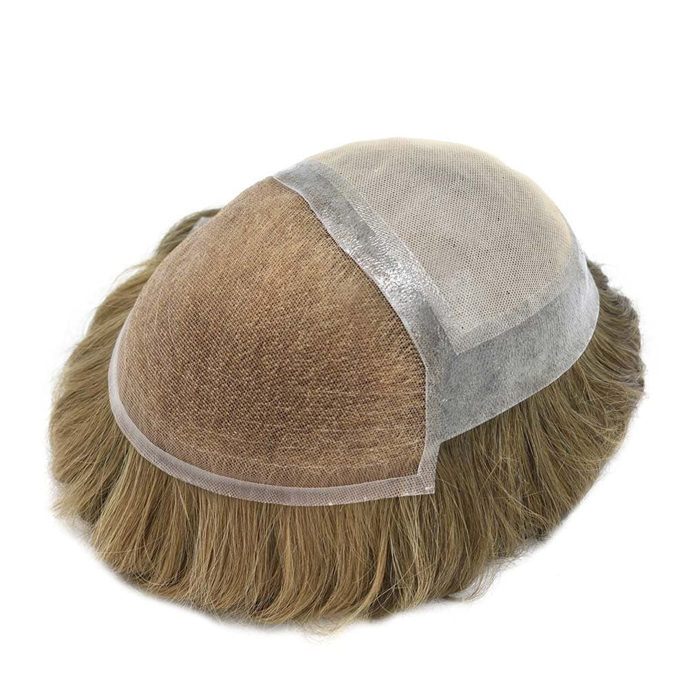 French Lace with Injection PU Men’s Toupee – Breathable & Natural Hairline
