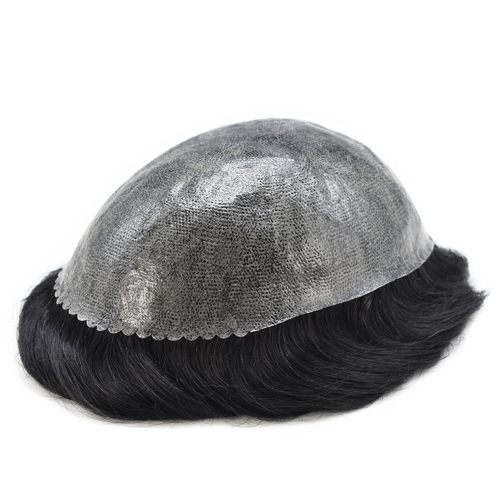 Men Hair System Full Poly 0.12mm Thickness Men Toupee Hairpieces