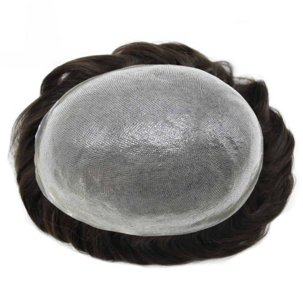 0.08mm Thickness Durable&Natural Thin Skin Hair System For Men V-Looped Knots Mens Hairpieces Natural Hairline Toupee for Men