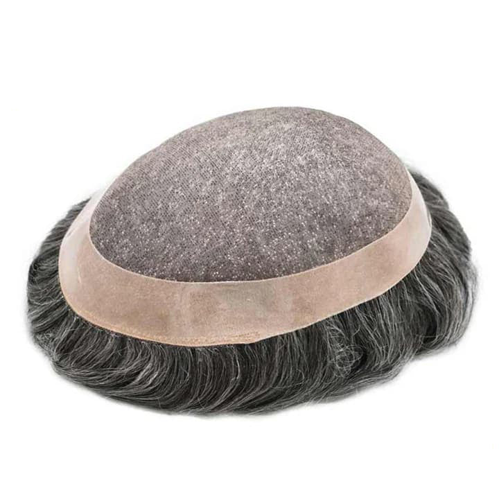 Men's Hair System – Monofilament Base with PU Coating & Folded Lace Front | Natural Hairline Toupee