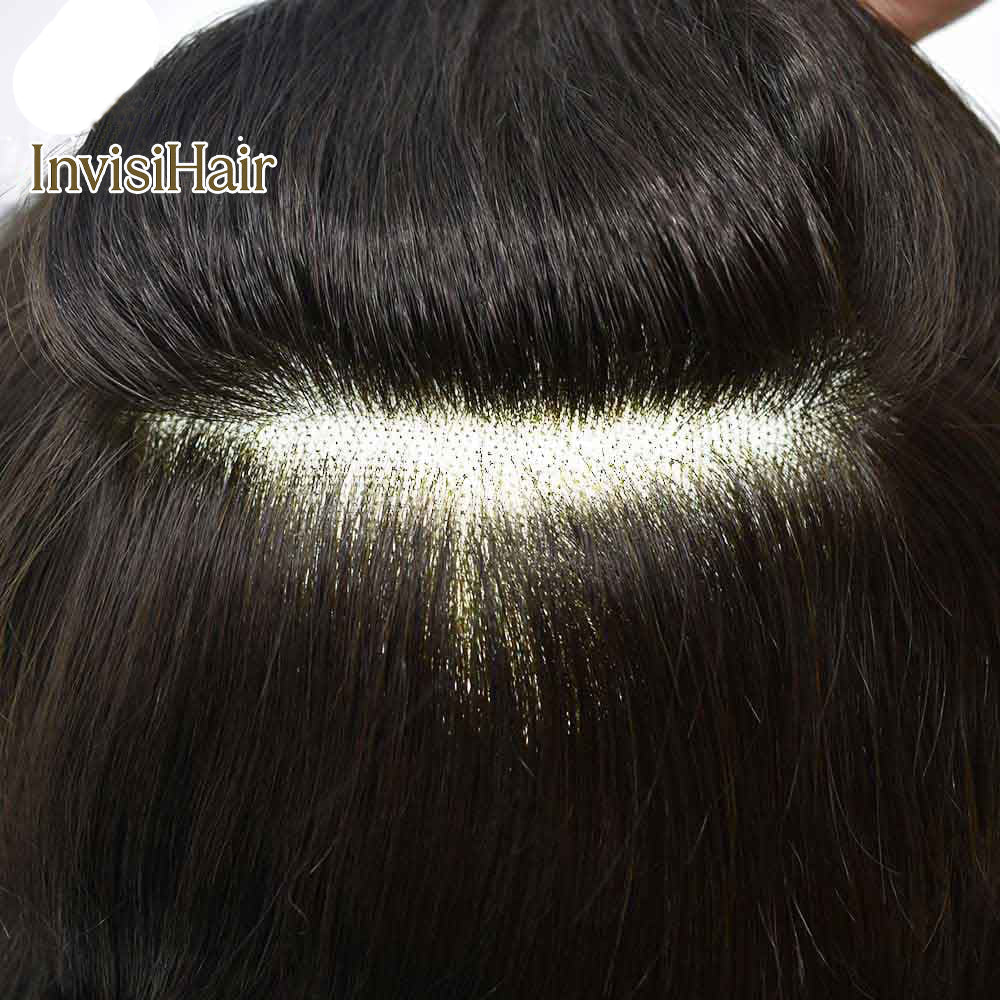 Men's Hair System – Monofilament Base with PU Coating & Folded Lace Front | Natural Hairline Toupee