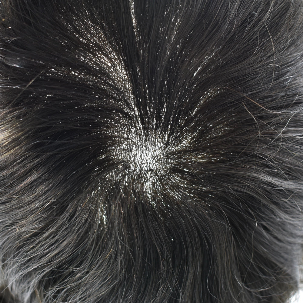 0.10mm Thickness Durable Skin Hair System For Men 100% Hand Tied Woven Toupee for Men