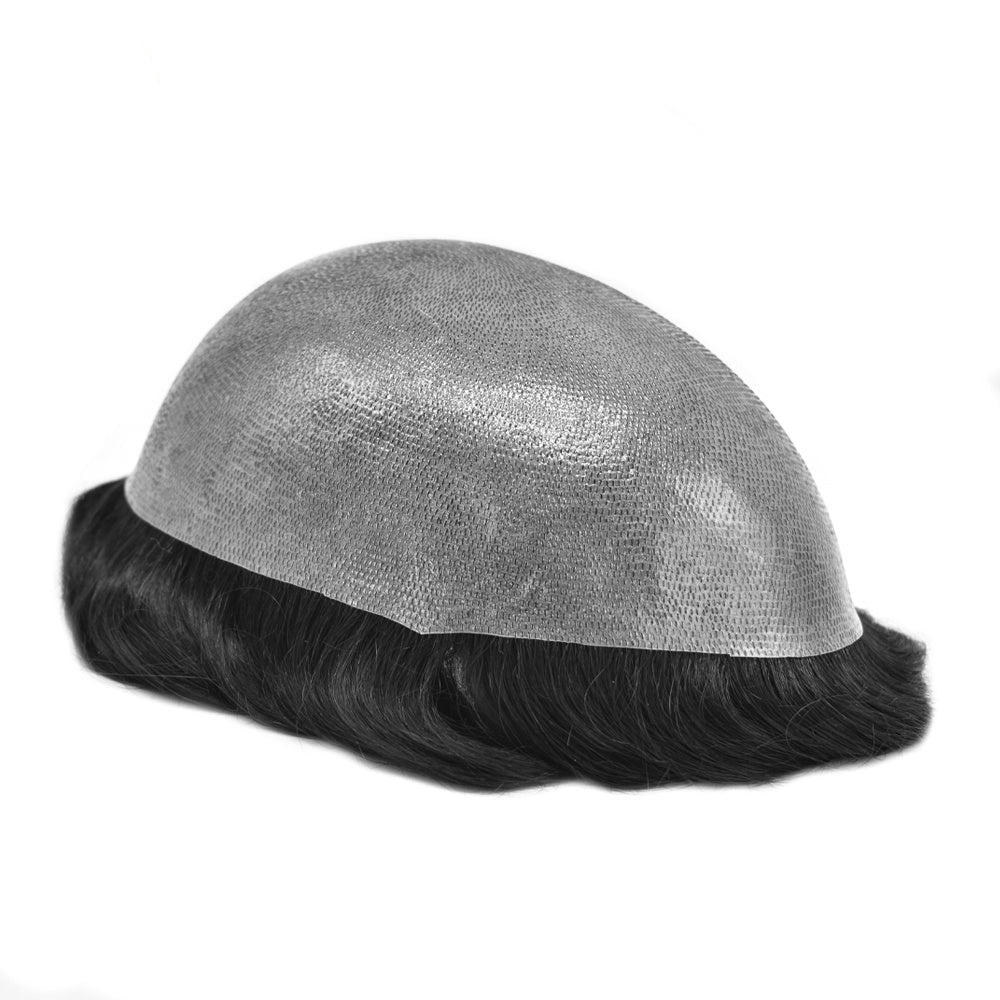 0.10mm Thickness Durable Skin Hair System For Men 100% Hand Tied Woven Toupee for Men