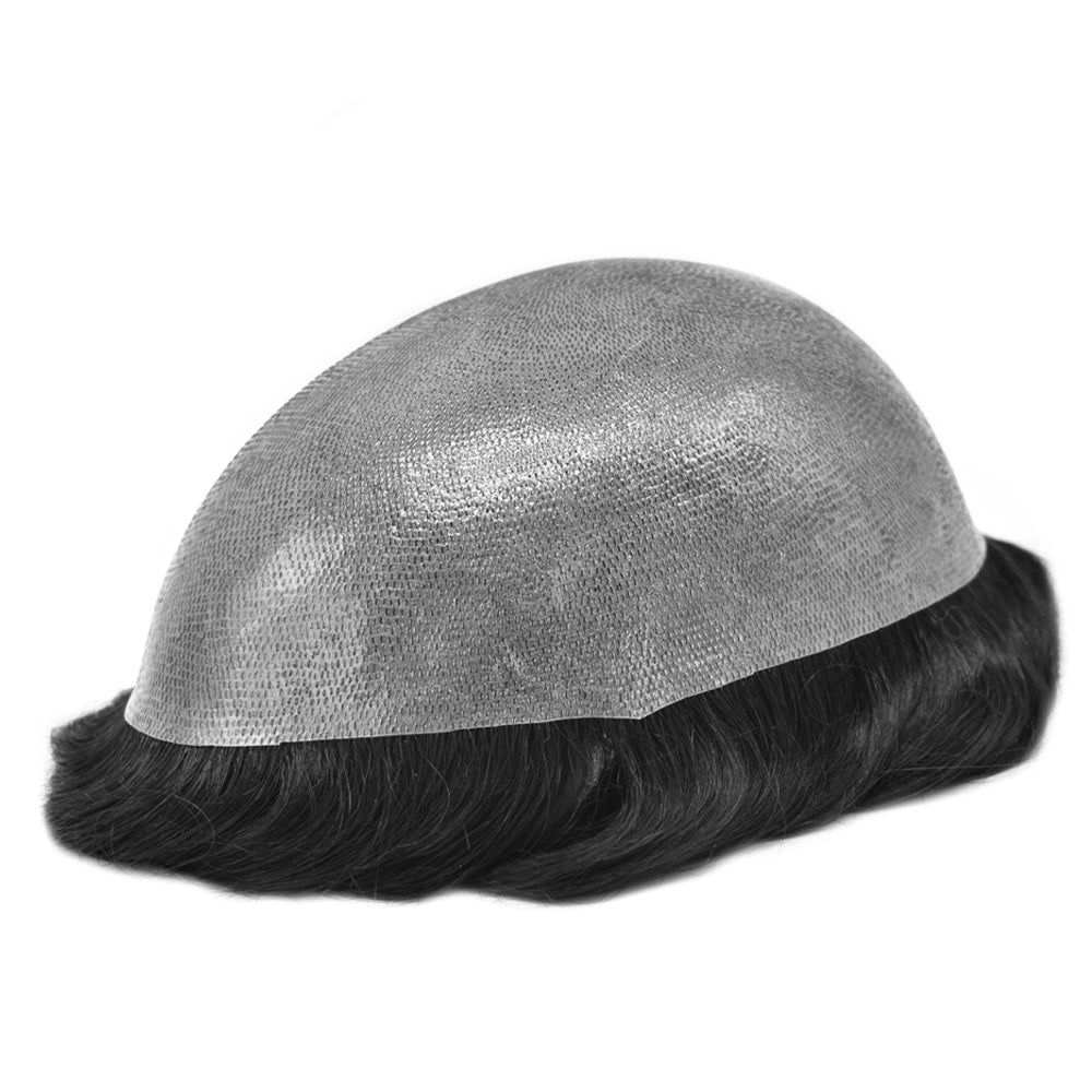 0.10mm Thickness Durable Skin Hair System For Men 100% Hand Tied Woven Toupee for Men