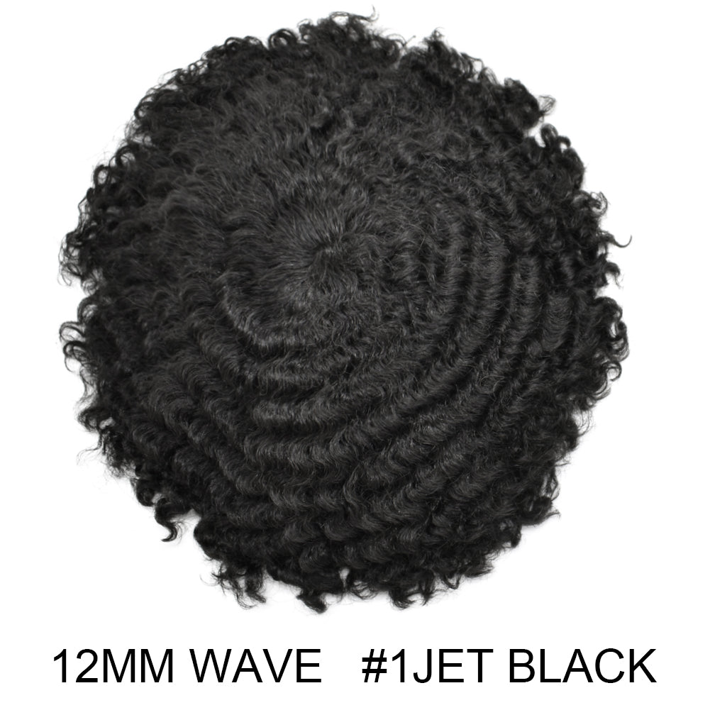 Afro Curly Toupee For Black Men Full French Lace Hair Units Mens Hairpieces