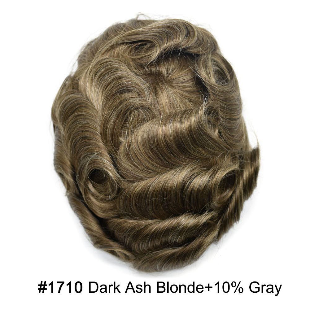 Men Toupee Fine Monofliament Durable Mens Hair System Human Hair Mens Hairpiece