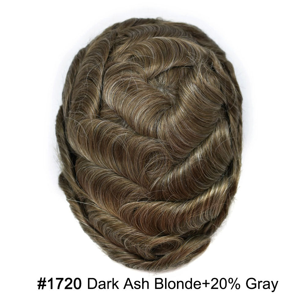 Men Toupee Fine Monofliament Durable Mens Hair System Human Hair Mens Hairpiece
