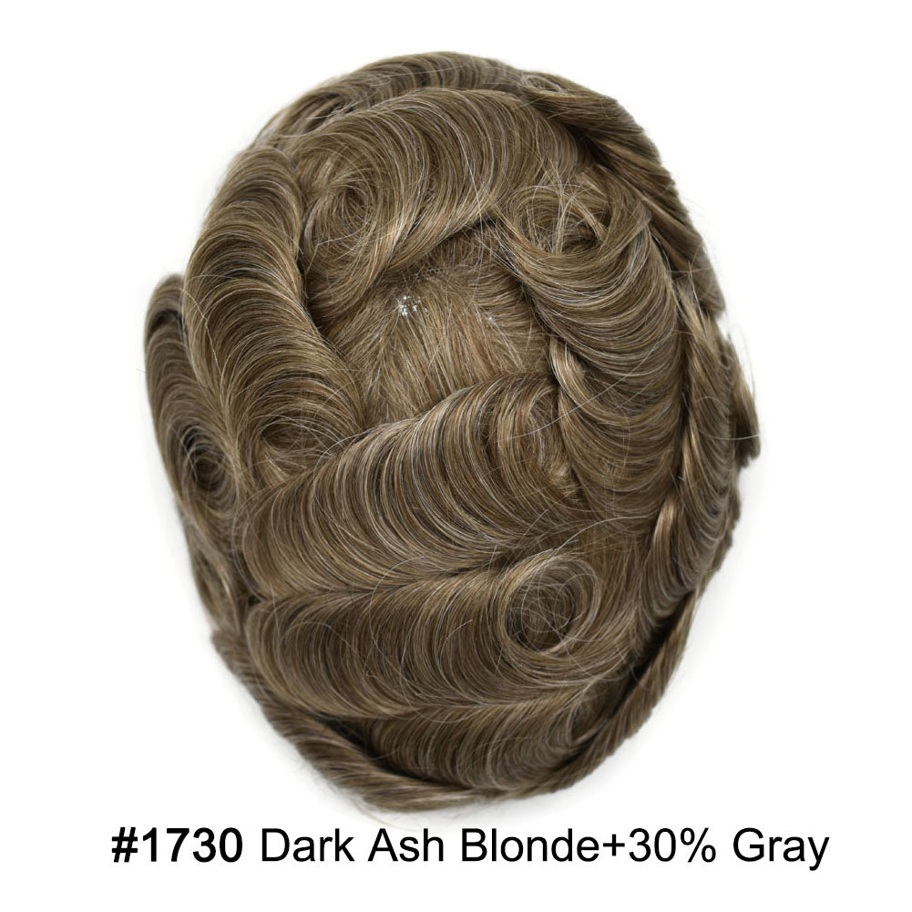 Durable Full Poly Thin Skin Men's Hair System – 0.12mm Breathable Toupee with Natural Hairline