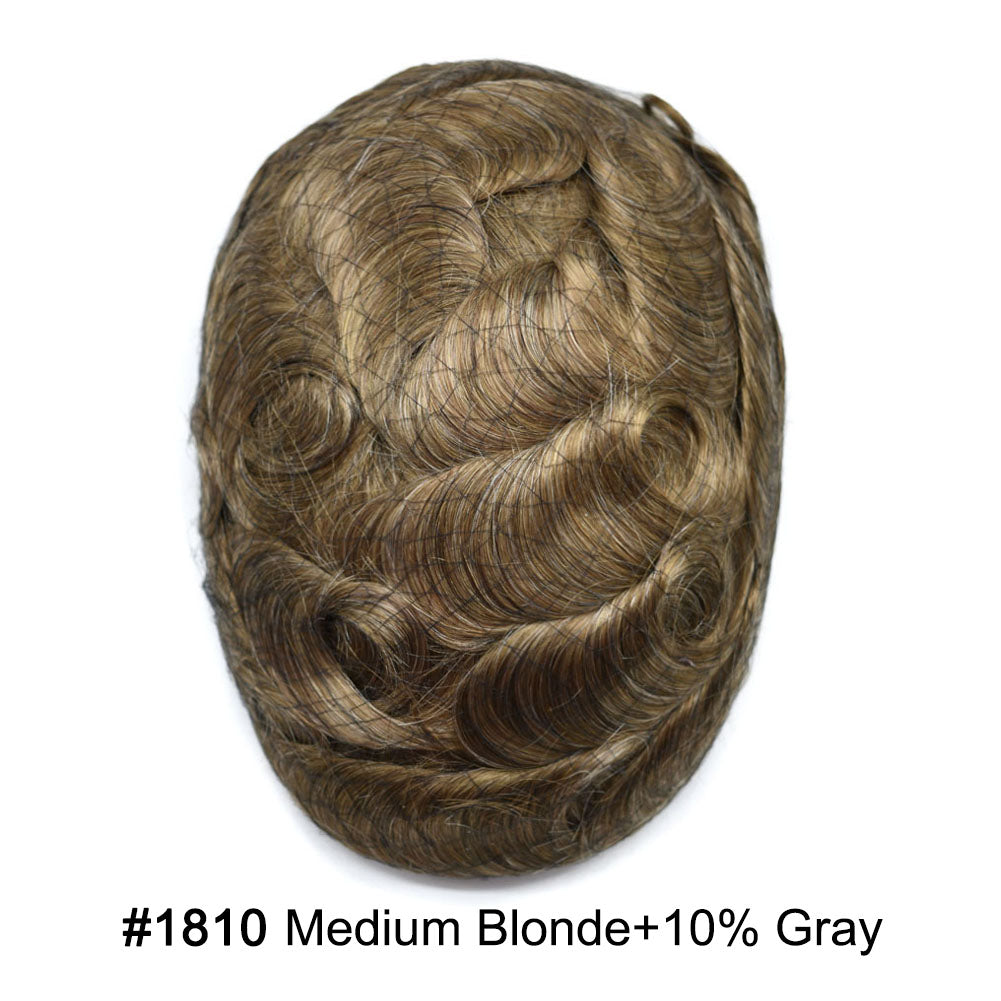 Men Toupee Fine Monofliament Durable Mens Hair System Human Hair Mens Hairpiece