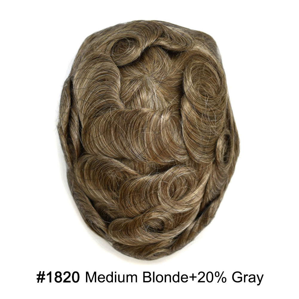 Durable Full Poly Thin Skin Men's Hair System – 0.12mm Breathable Toupee with Natural Hairline