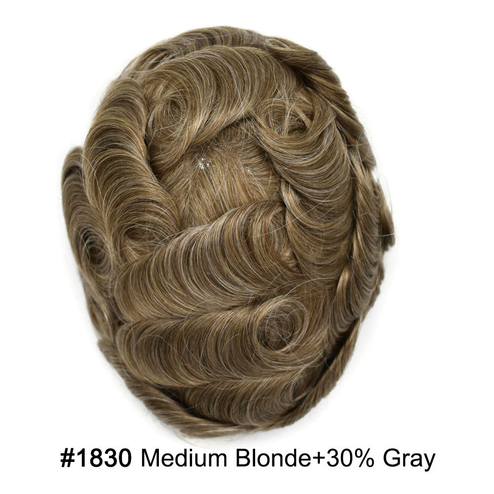 Durable Full Poly Thin Skin Men's Hair System – 0.12mm Breathable Toupee with Natural Hairline
