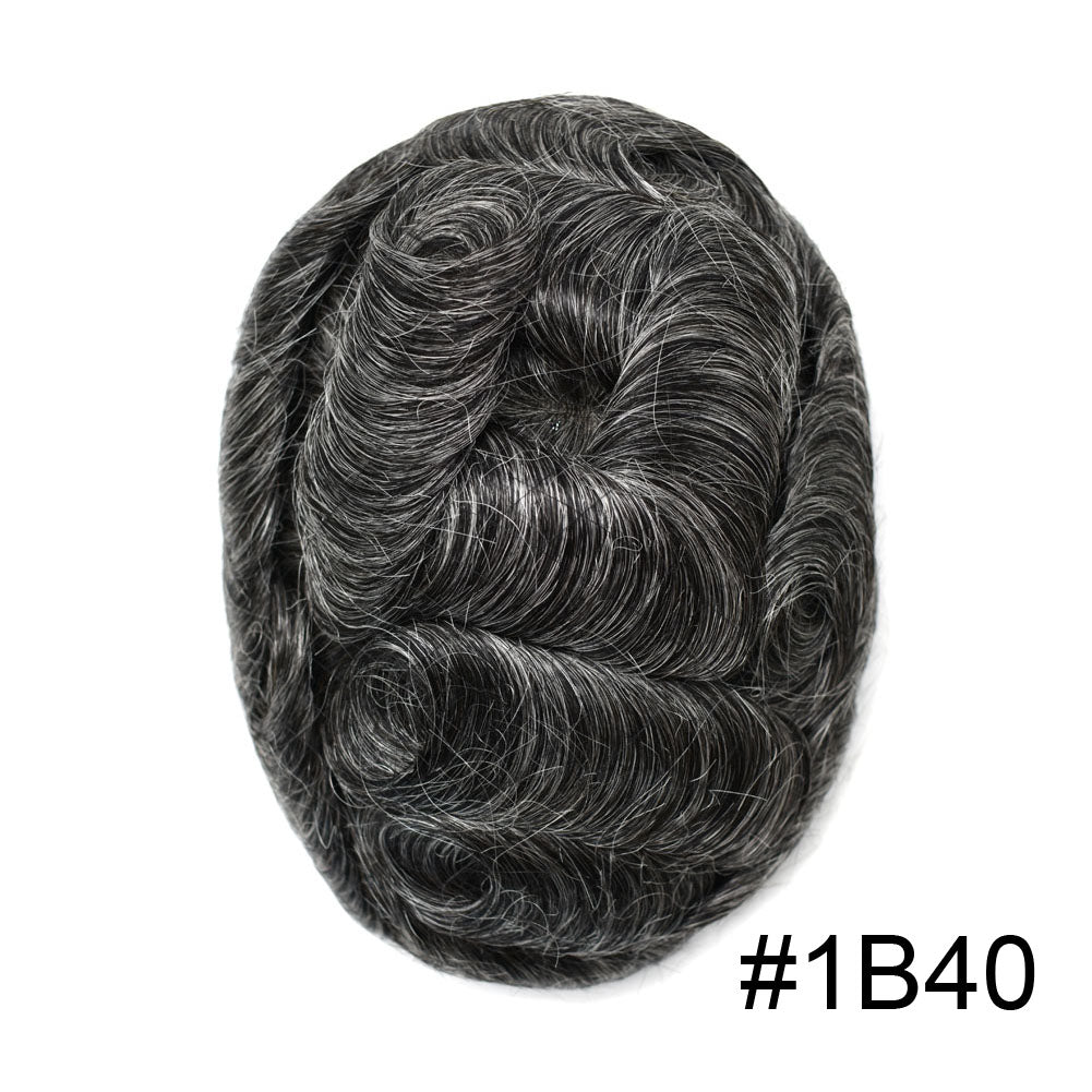 Men's Hair System – Monofilament Base with PU Coating & Folded Lace Front | Natural Hairline Toupee