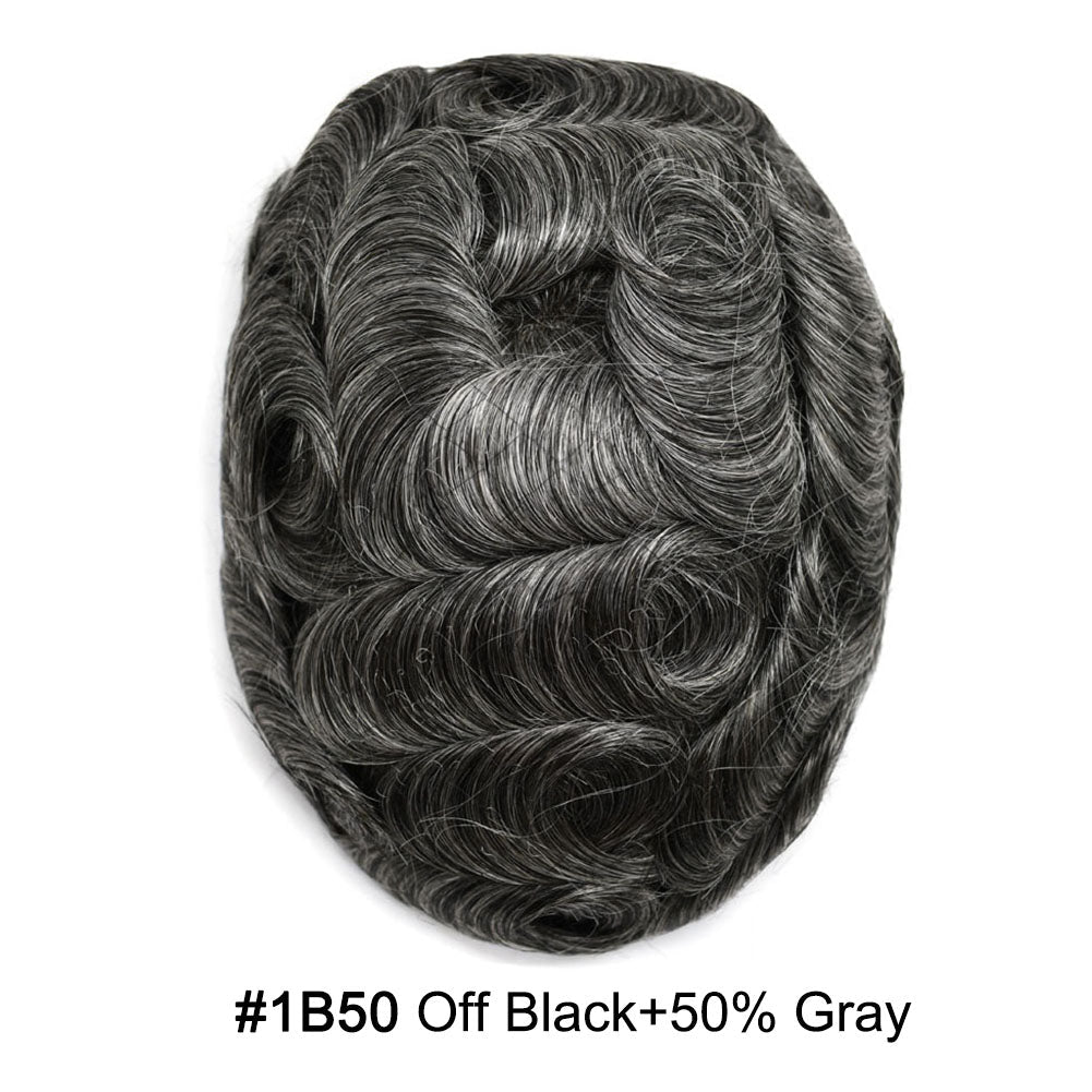 French Lace With PU Hair System For Men Natural Hairline Bleached  Knots Toupee for Men