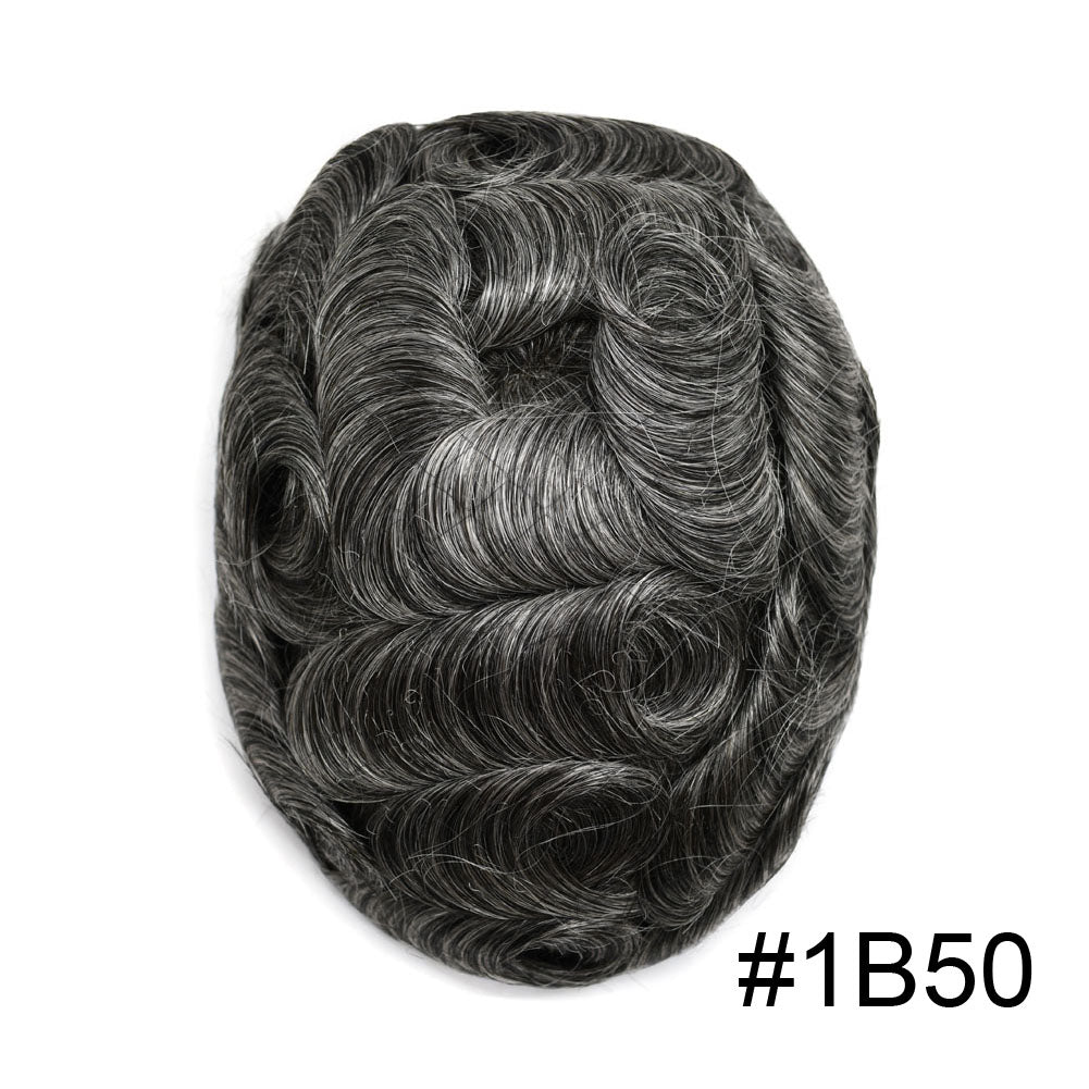 Men's Hair System – Monofilament Base with PU Coating & Folded Lace Front | Natural Hairline Toupee