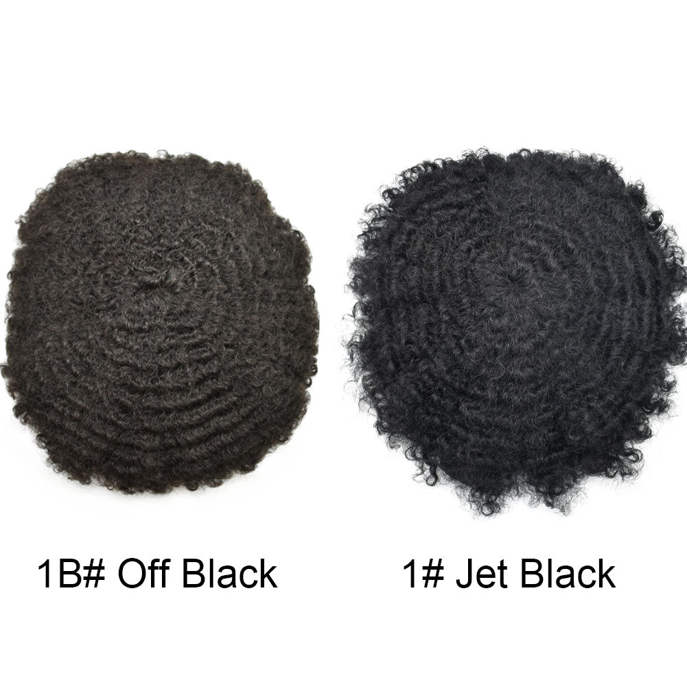 Afro Curly Toupee For Black Men Full French Lace Hair Units Mens Hairpieces
