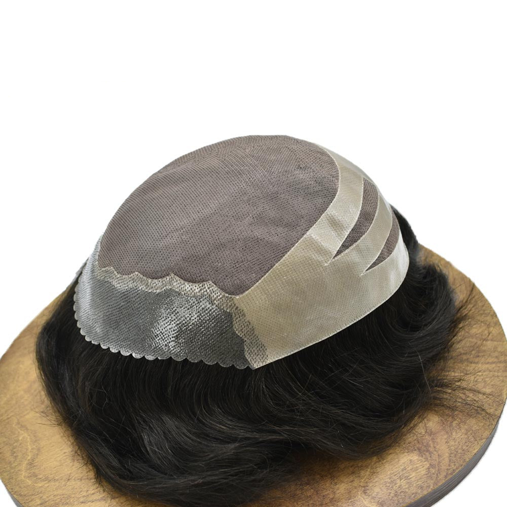 Mens Hair System Fine Monofilament Front Mens Human Hair Toupee Non-Surgical Hair Replacement For Mens Hairpiece