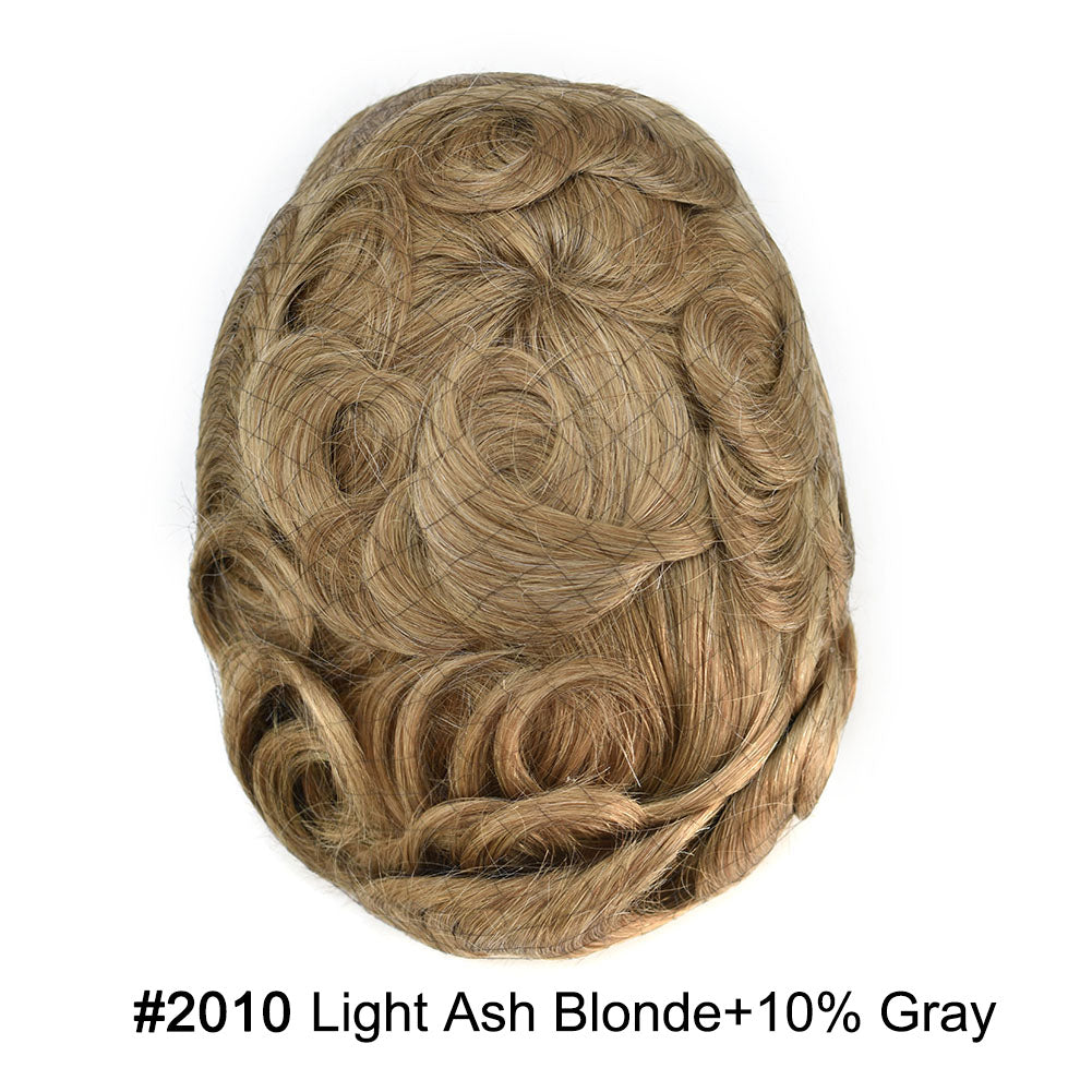 Durable Full Poly Thin Skin Men's Hair System – 0.12mm Breathable Toupee with Natural Hairline