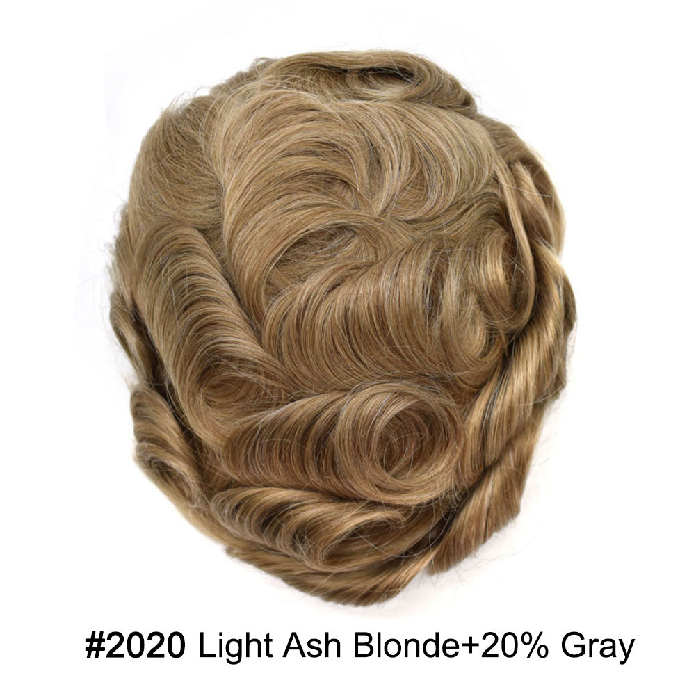 Durable Full Poly Thin Skin Men's Hair System – 0.12mm Breathable Toupee with Natural Hairline