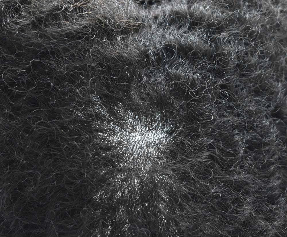 Afro Curly French Lace Front Hairpiece for Black Men Weave Hair Unit
