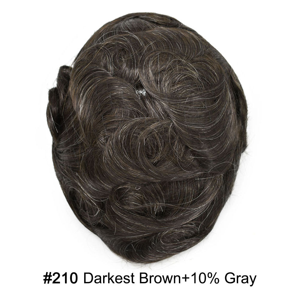 Men Toupee Fine Monofliament Durable Mens Hair System Human Hair Mens Hairpiece