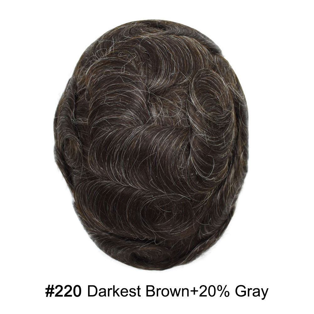 French Lace With PU Hair System For Men Natural Hairline Bleached  Knots Toupee for Men