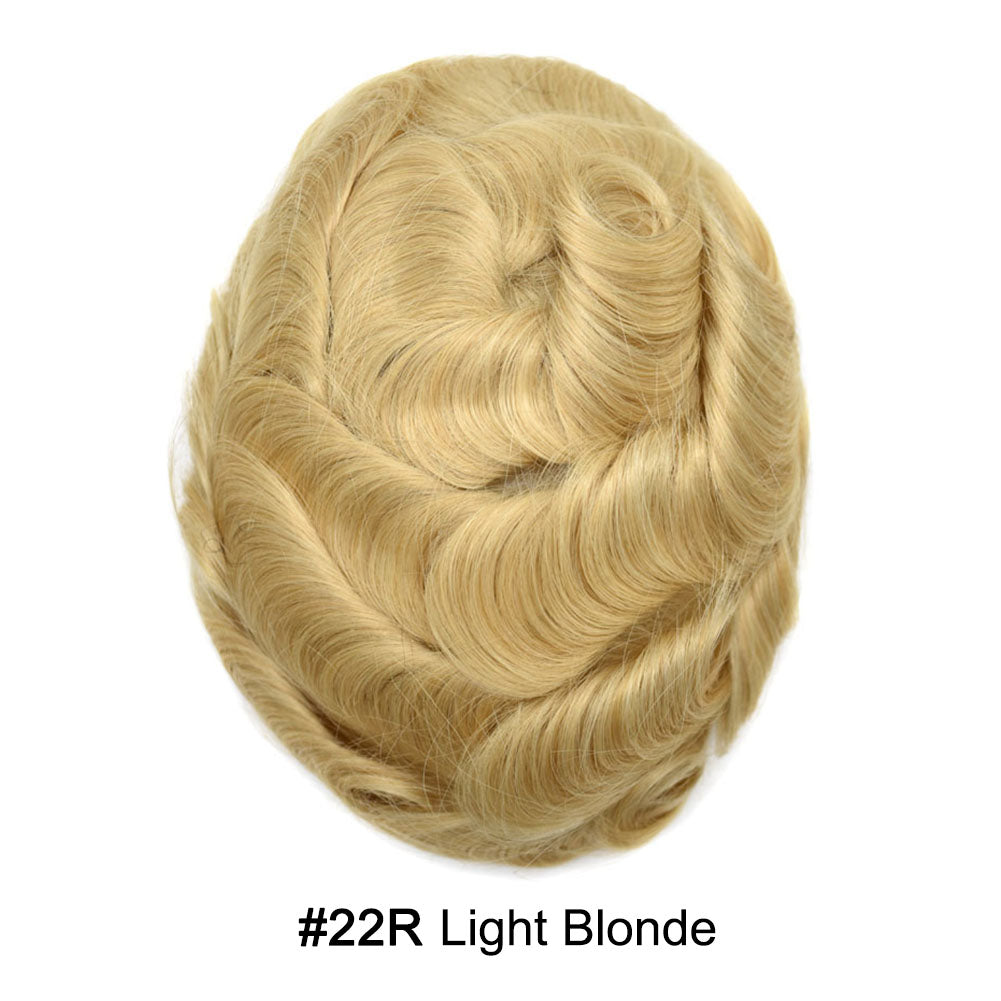 French Lace With PU Hair System For Men Natural Hairline Bleached  Knots Toupee for Men