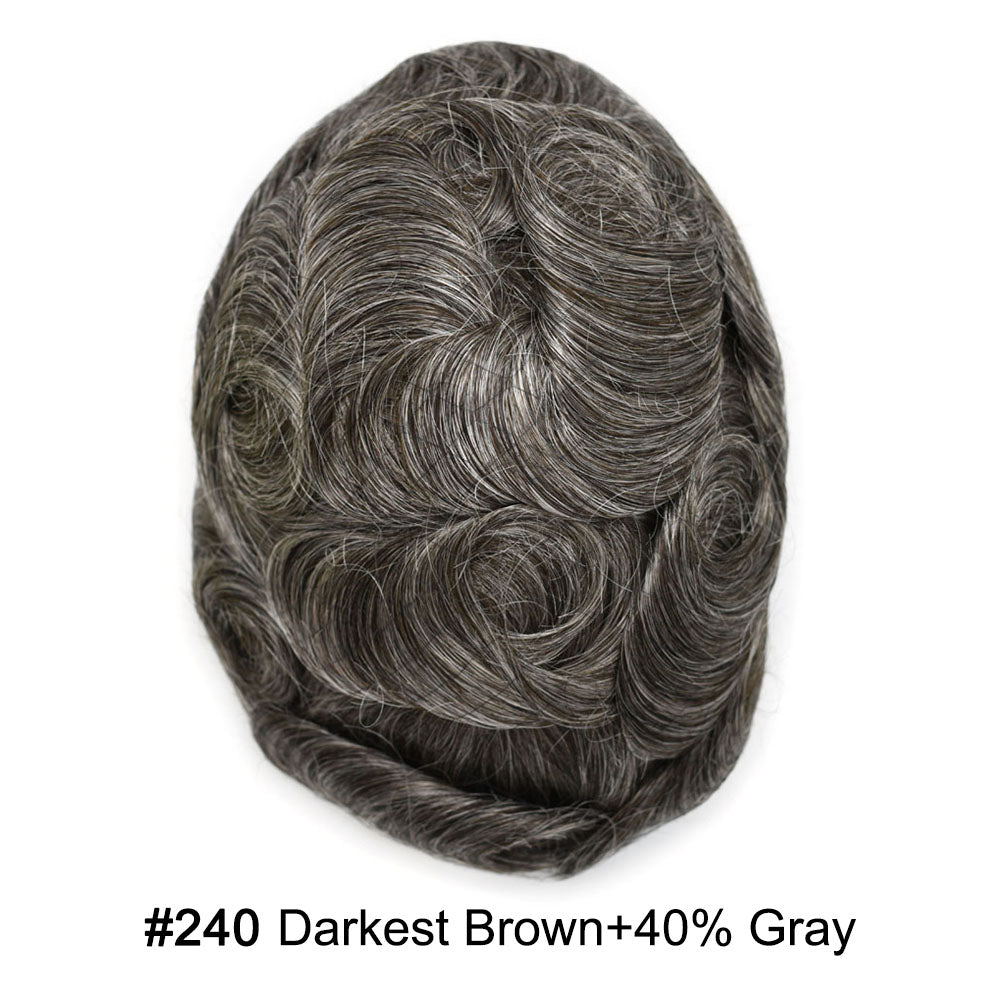 Men Toupee Fine Monofliament Durable Mens Hair System Human Hair Mens Hairpiece
