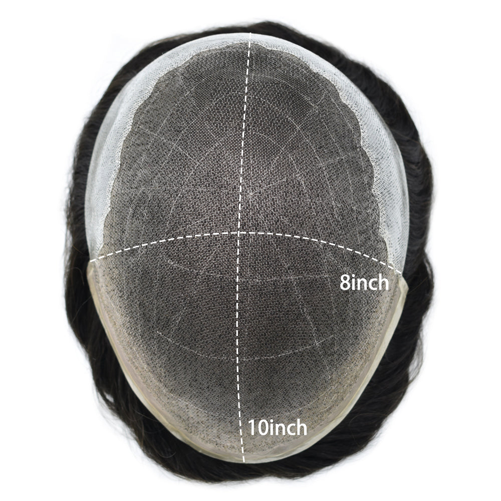System For Men Super Fine Welded Monofilament Lace wIith Poly Natural Hairline Bleached  Knots Toupee for Men