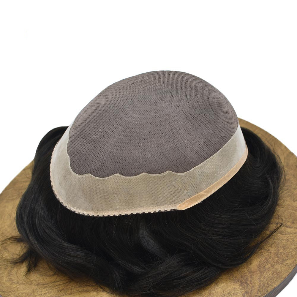 Men Toupee Fine Monofliament Durable Mens Hair System Human Hair Mens Hairpiece