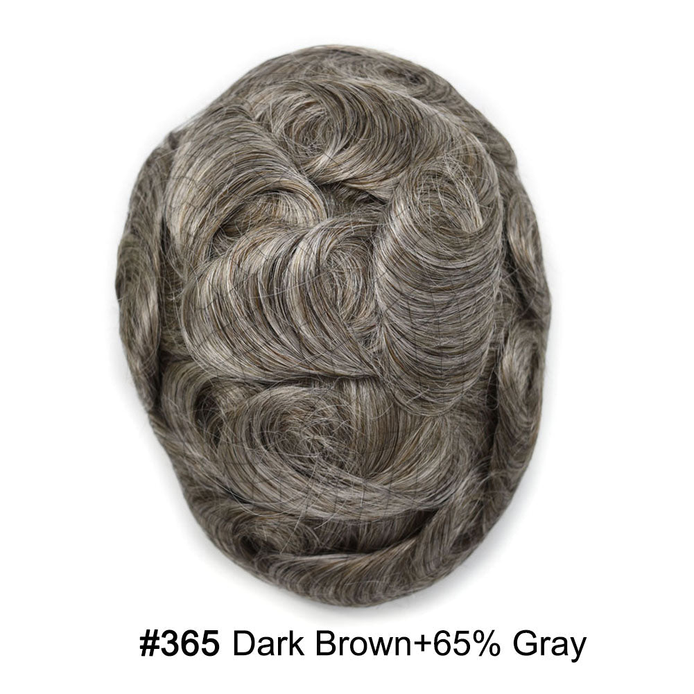 French Lace With PU Hair System For Men Natural Hairline Bleached  Knots Toupee for Men