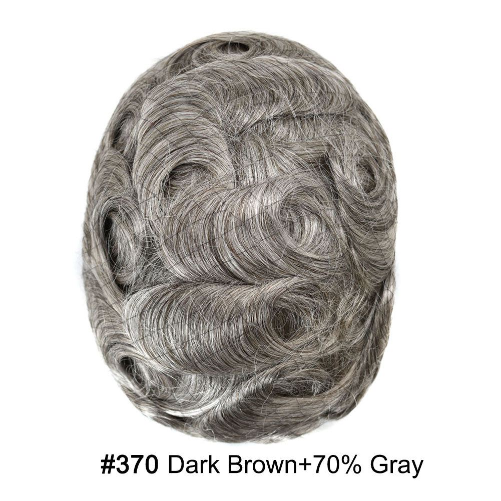 Durable Full Poly Thin Skin Men's Hair System – 0.12mm Breathable Toupee with Natural Hairline