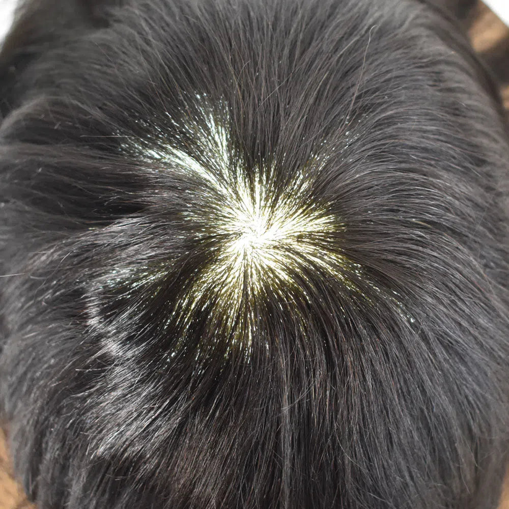 Men Hair System Full Poly 0.12mm Thickness Men Toupee Hairpieces