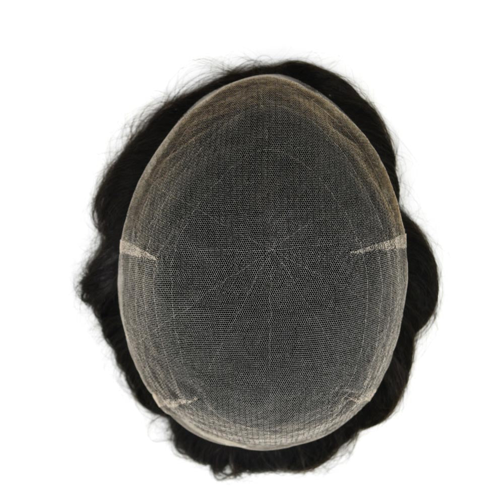 Swiss Lace Bleached Knots Mens Hairpieces Natural Hairline Toupee for Men