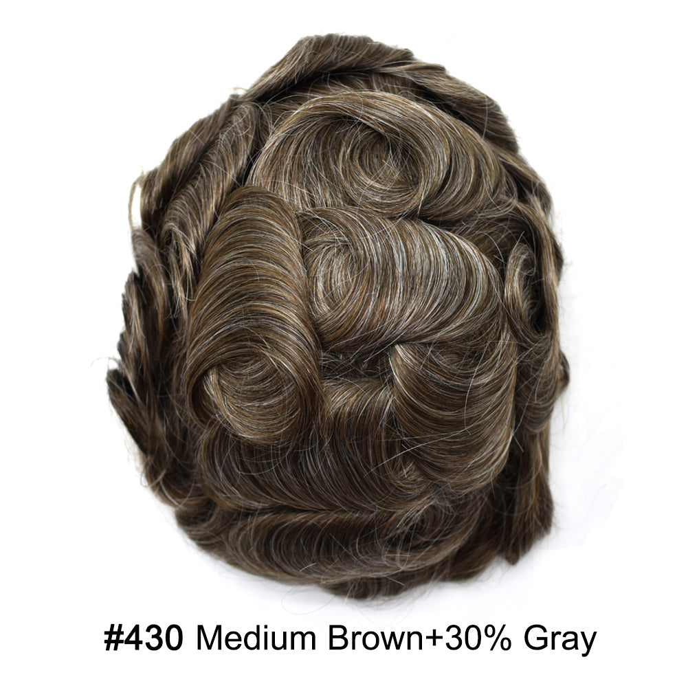 Men Toupee Fine Monofliament Durable Mens Hair System Human Hair Mens Hairpiece