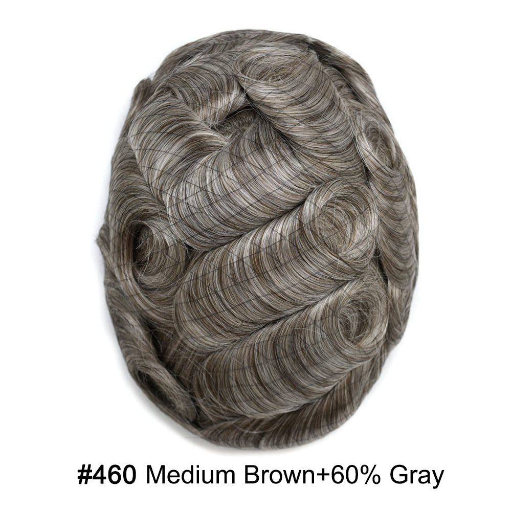 0.08mm Ultra Thin Skin Men's Hair System – Natural Hairline V-Looped Toupee