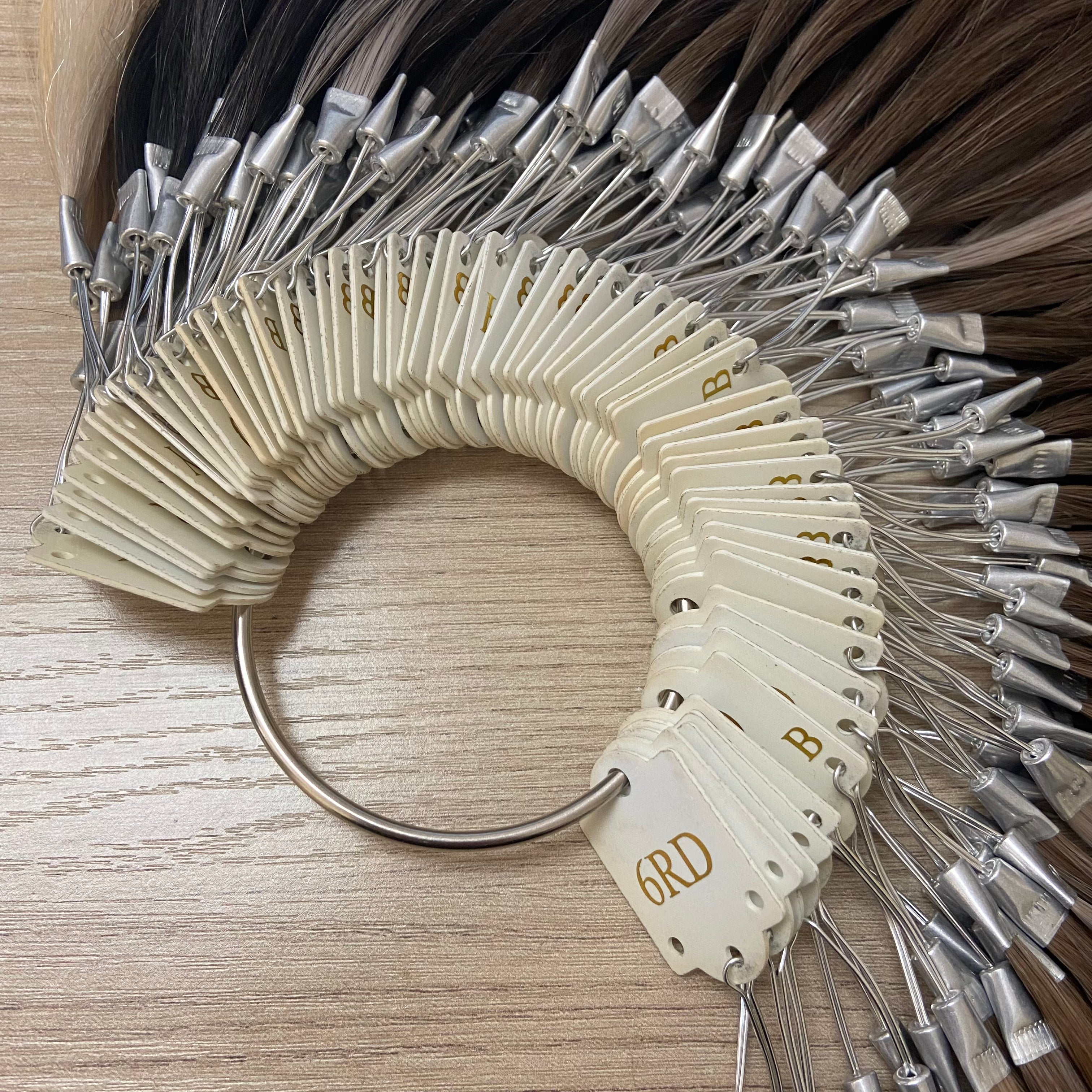 LYRICAL HAIR 60/pack Hair Swatches for Testing Color Human Hair Swatch Testing Color Swatch Ring Hair Level Chart Hair Strand Test Color Rings Testing Fashion Colors Samples for Salon Hair Color Chart