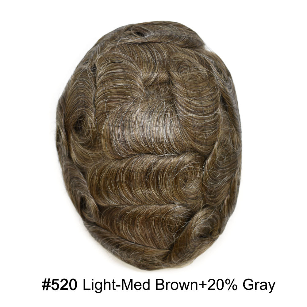 Durable Full Poly Thin Skin Men's Hair System – 0.12mm Breathable Toupee with Natural Hairline