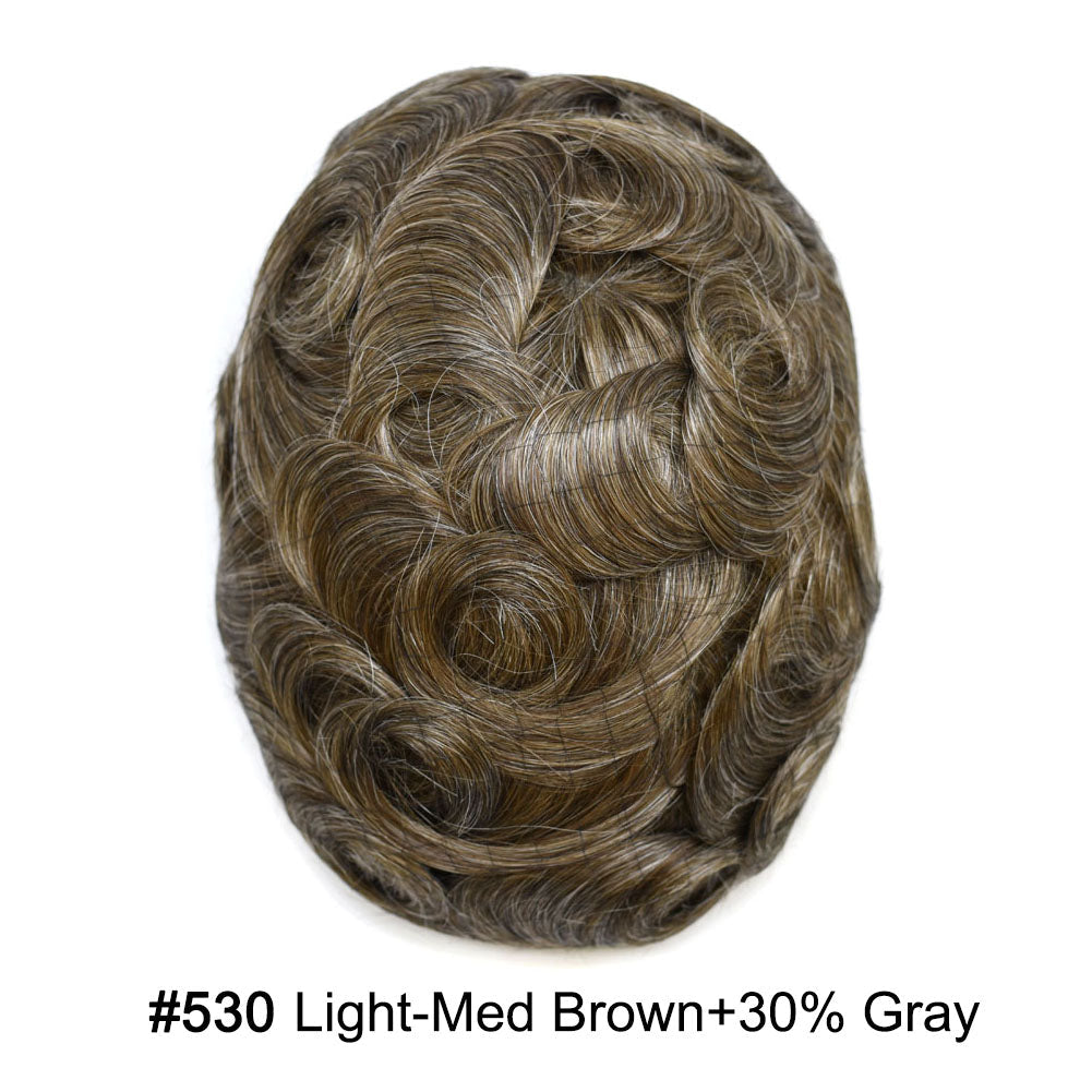 Fine Mono Mens Hair Pieces French Lace Front Men Toupee Poly Skin Hair Replacement System for Men