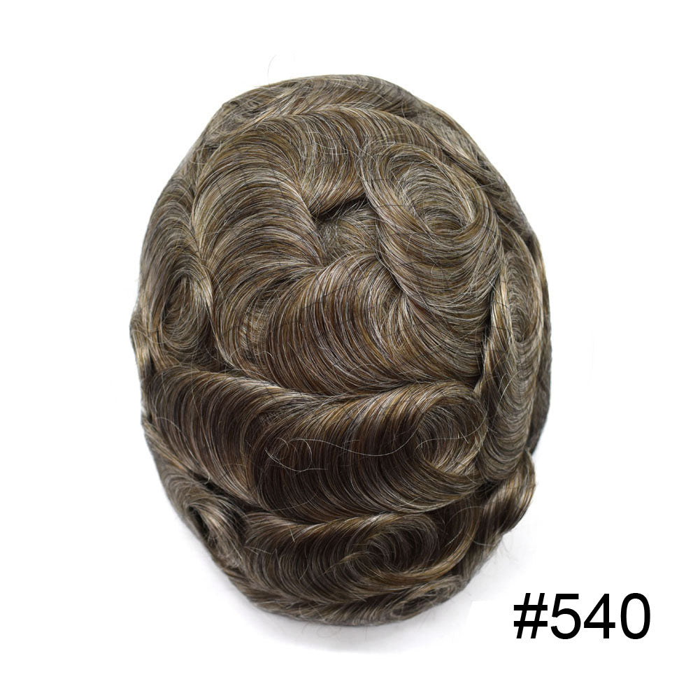 Men's Hair System – Monofilament Base with PU Coating & Folded Lace Front | Natural Hairline Toupee