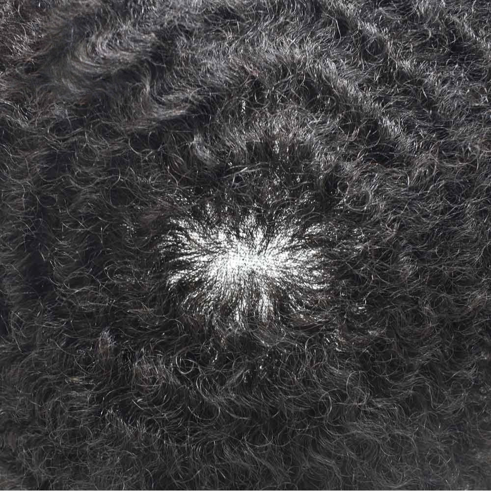 Afro Curly Toupee For Black Men Full French Lace Hair Units Mens Hairpieces