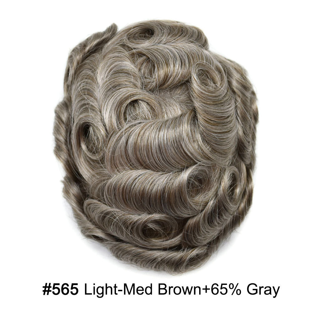 Durable Full Poly Thin Skin Men's Hair System – 0.12mm Breathable Toupee with Natural Hairline