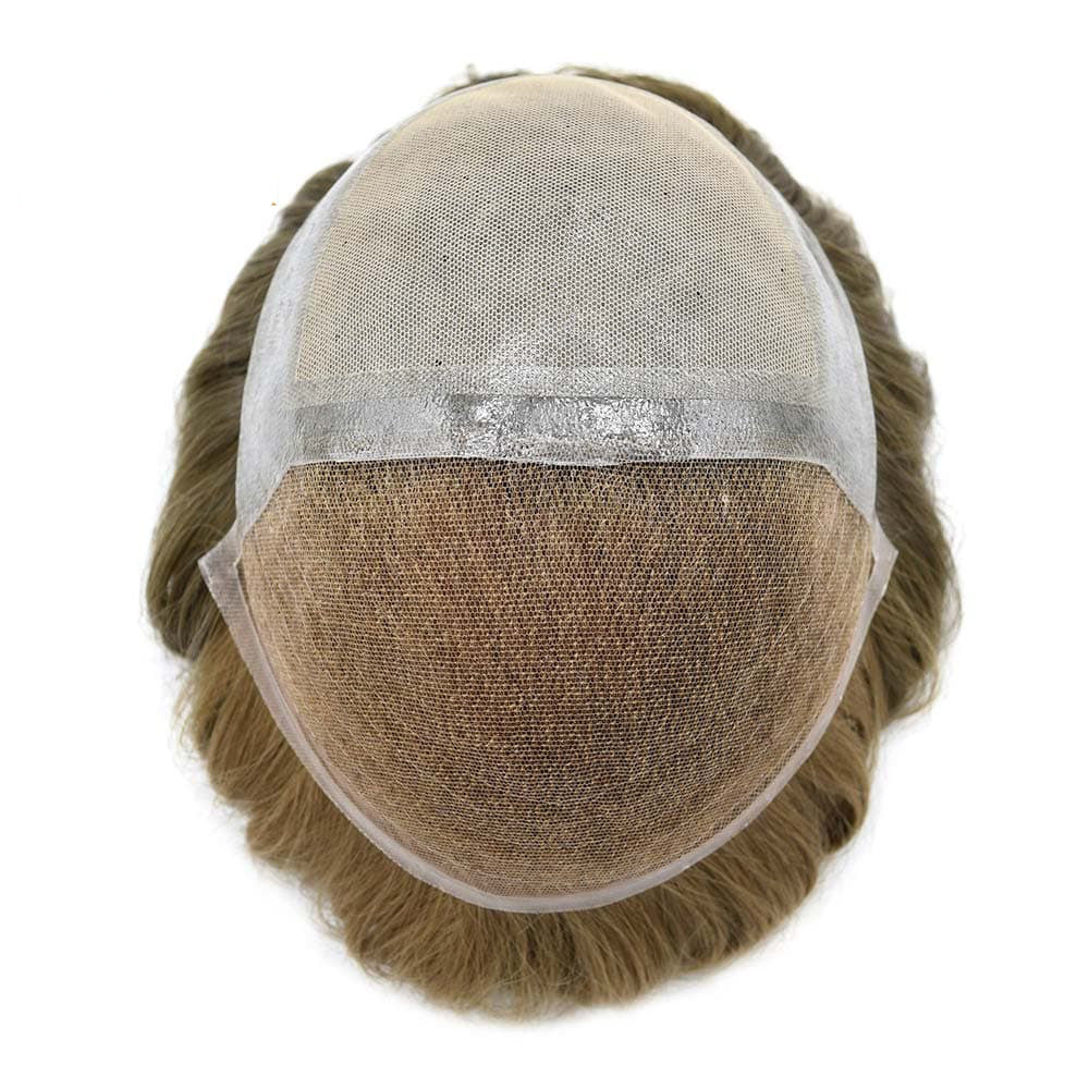 French Lace with Injection PU Men’s Toupee – Breathable & Natural Hairline