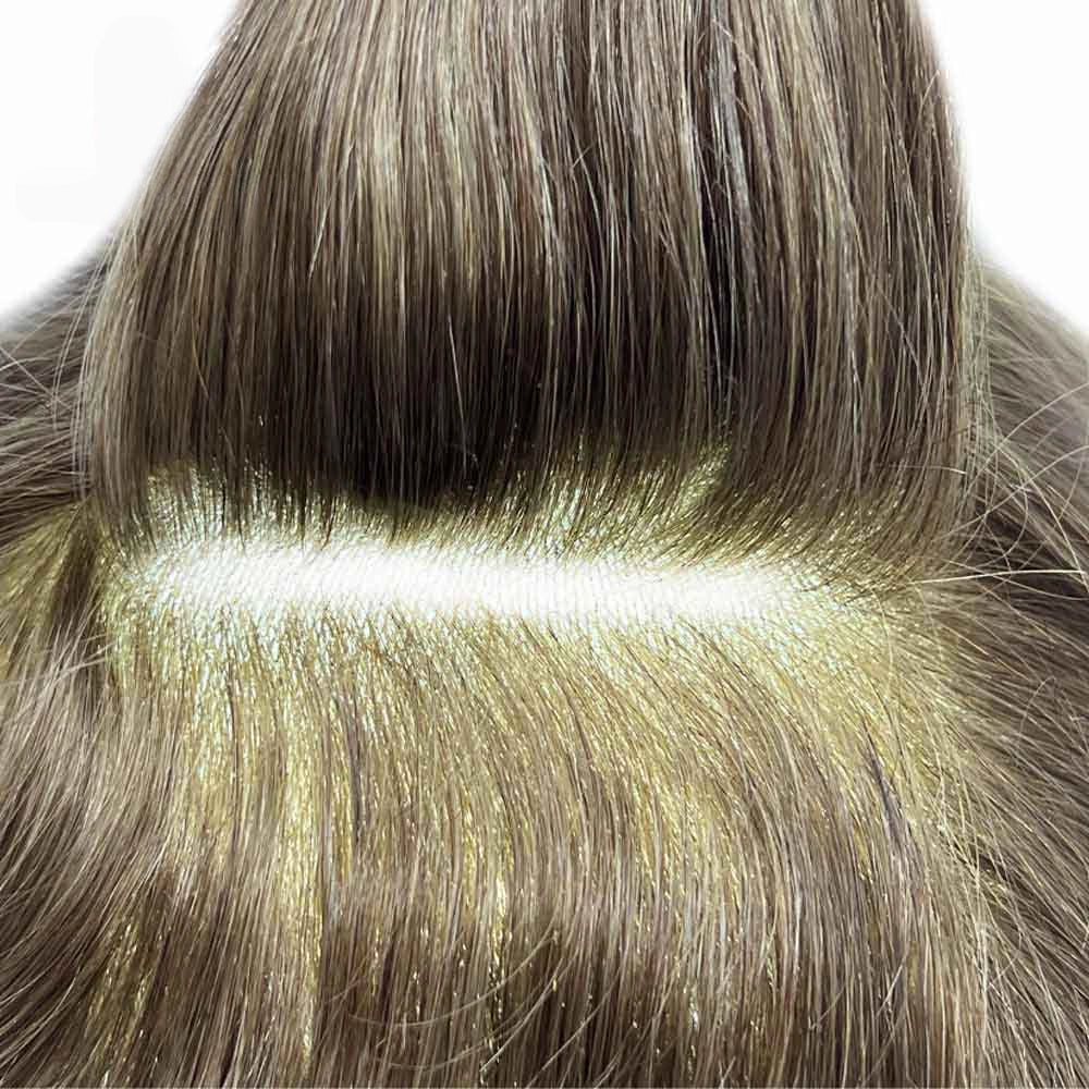 Mens Toupee Lace Front Skin Hair System for Men 0.06mm Thin Skin Undetectable V-looped Mens Hairpieces