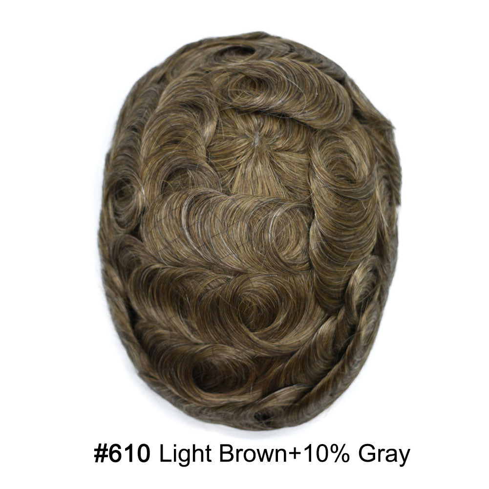 Men Toupee Fine Monofliament Durable Mens Hair System Human Hair Mens Hairpiece