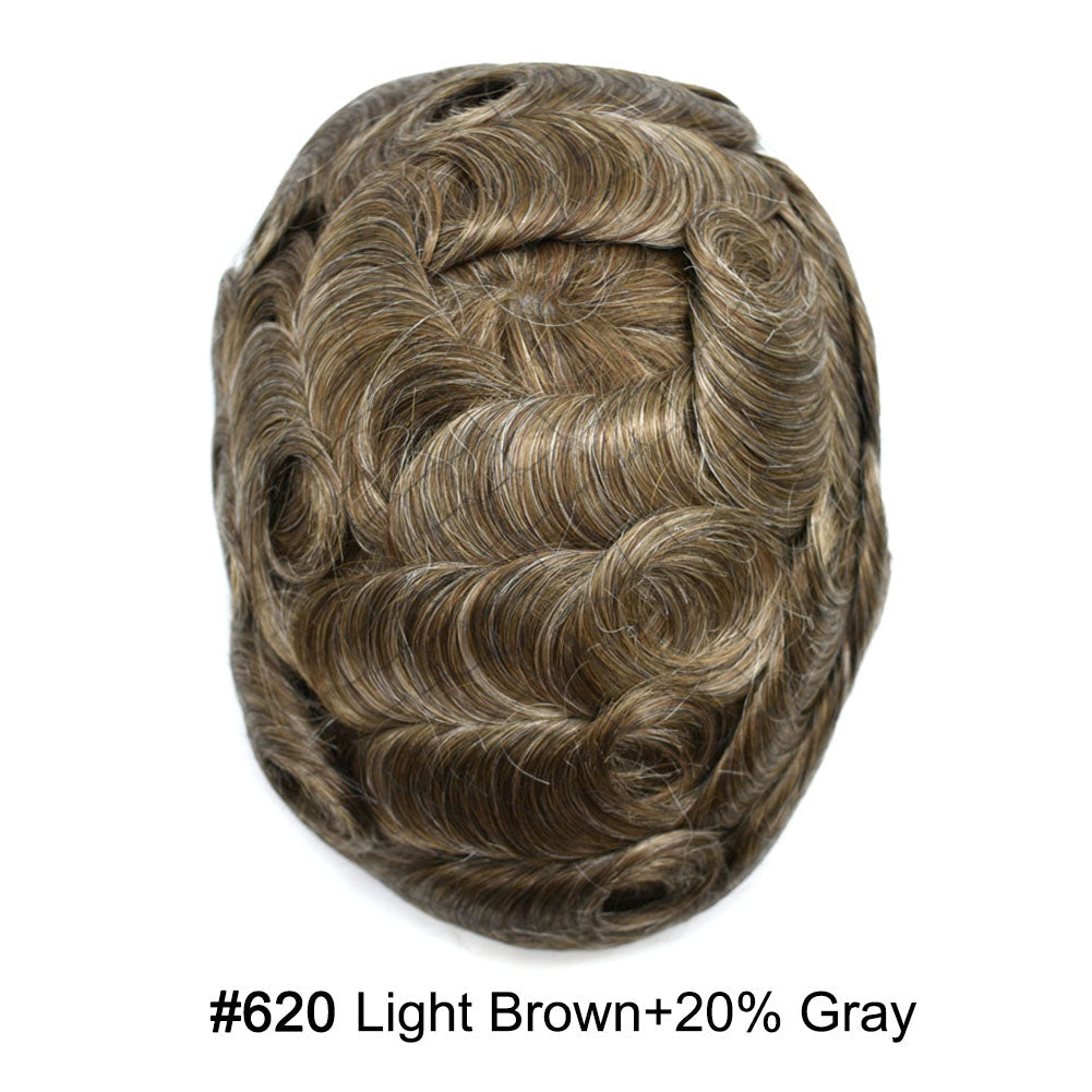 Men Toupee Fine Monofliament Durable Mens Hair System Human Hair Mens Hairpiece