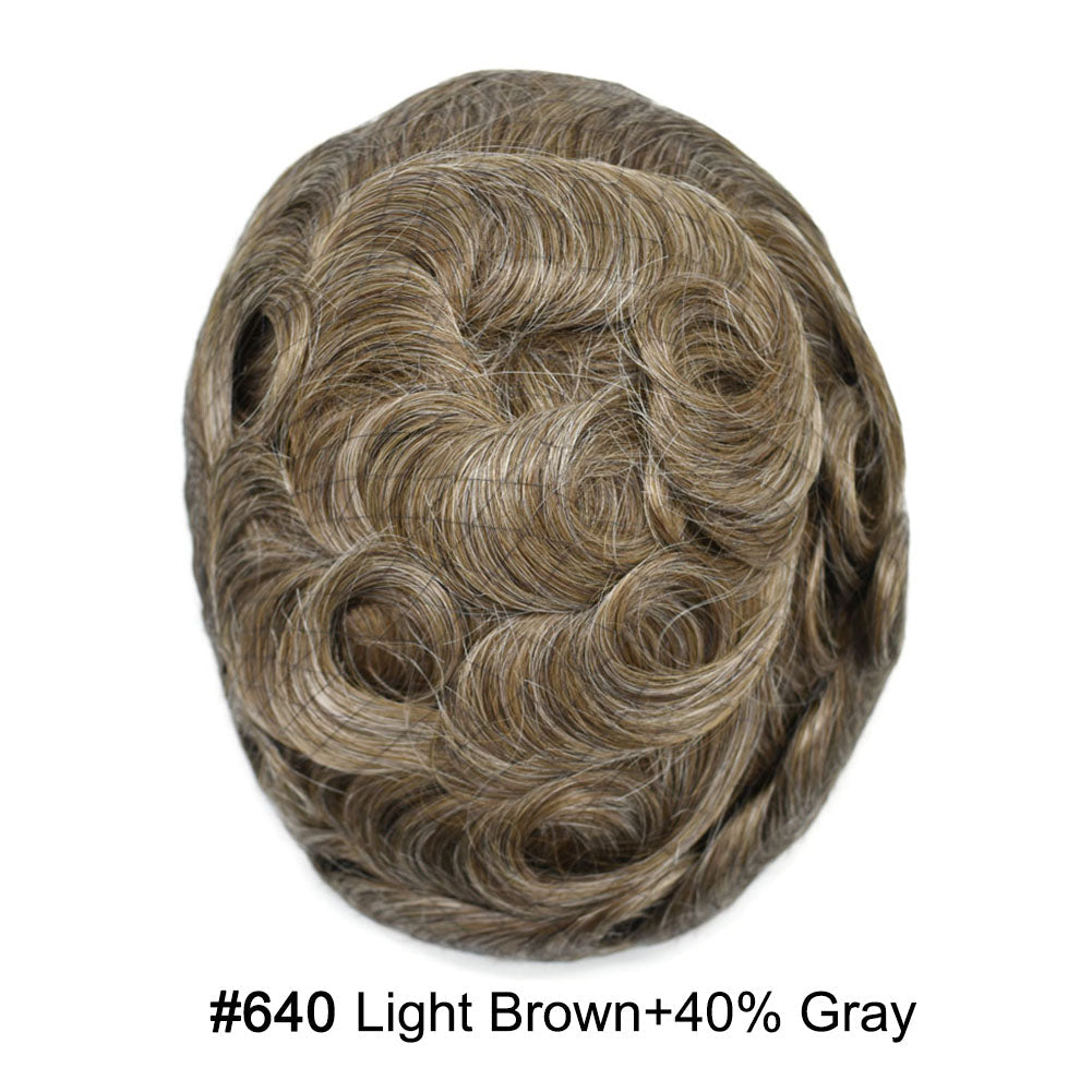 Durable Full Poly Thin Skin Men's Hair System – 0.12mm Breathable Toupee with Natural Hairline