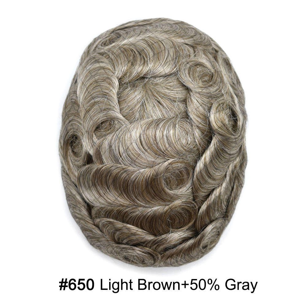 Durable Full Poly Thin Skin Men's Hair System – 0.12mm Breathable Toupee with Natural Hairline
