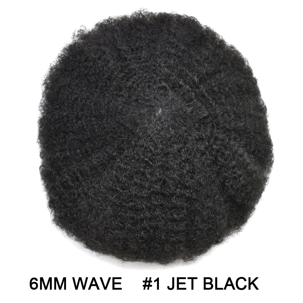 Afro Curly Toupee For Black Men Full French Lace Hair Units Mens Hairpieces