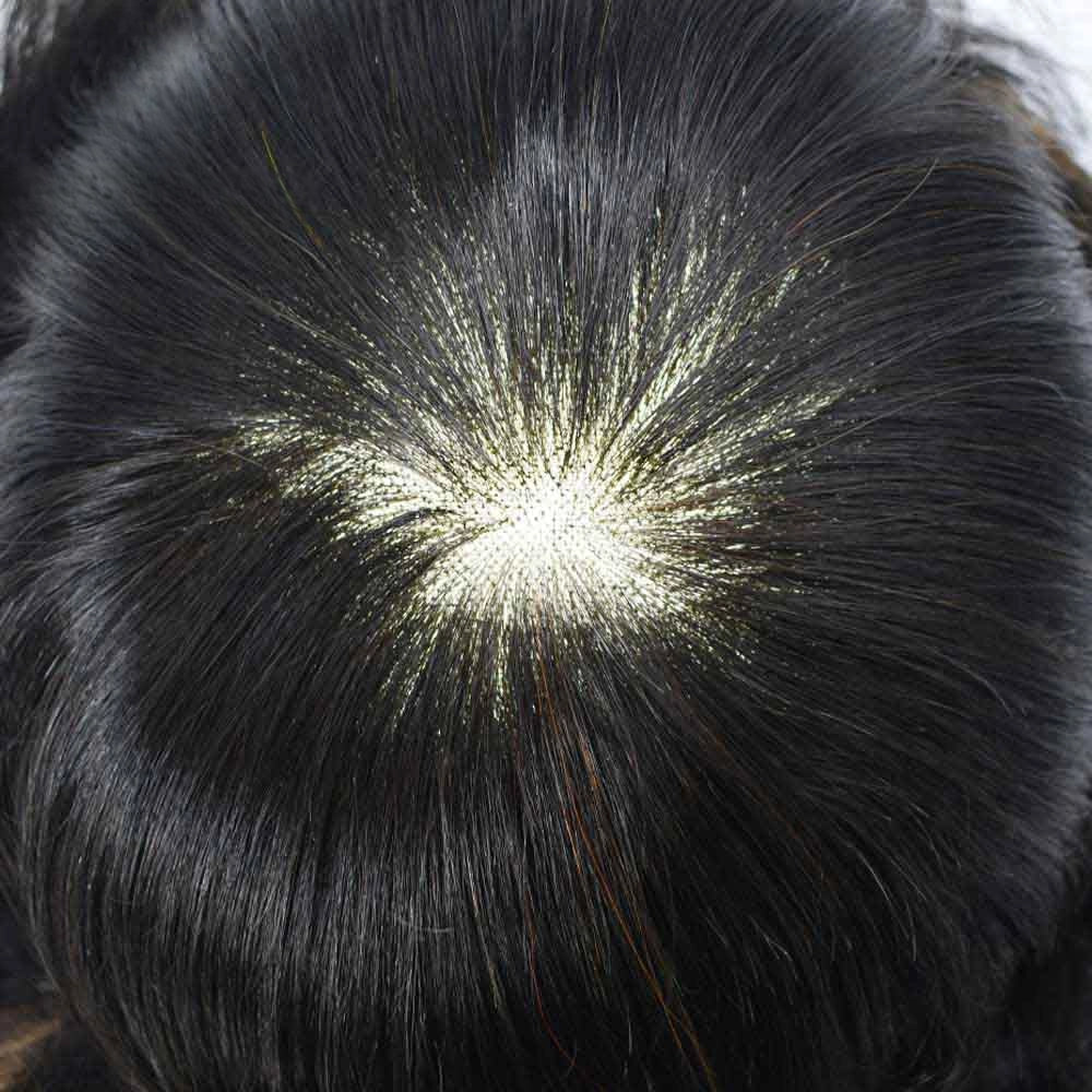Fine Mono Mens Hair Pieces French Lace Front Men Toupee Poly Skin Hair Replacement System for Men