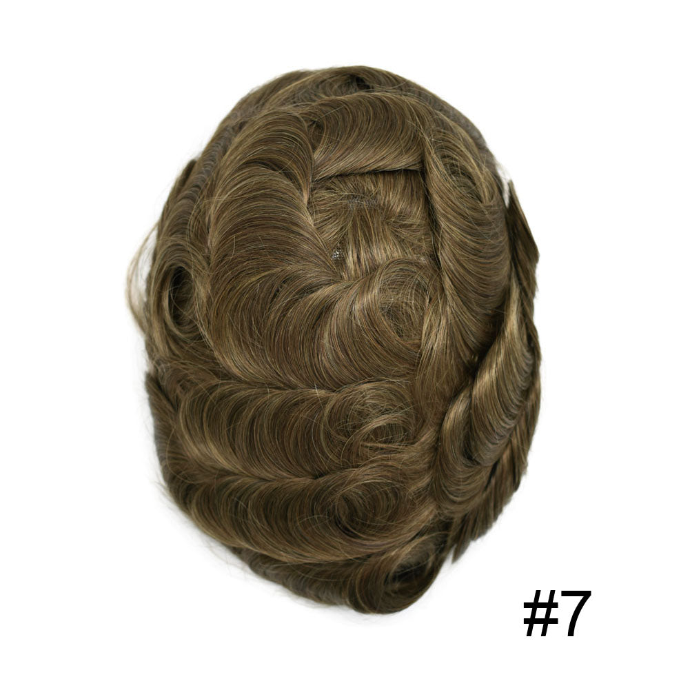 Men's Hair System – Monofilament Base with PU Coating & Folded Lace Front | Natural Hairline Toupee